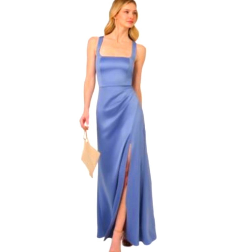Adrianna Papell Backless Blue Dress TEMP MARKDOWN